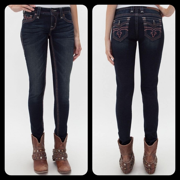 Rock Revival Alivia Womens Skinny Stretch Jeans Sz 24 - Picture 2 of 6
